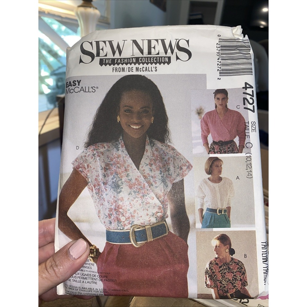 Sew News McCalls Vintage Blouse Sewing Pattern 4727 Size 10-14 Cut Complete